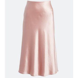 Vince Pastel Pink Satin Midi Skirt